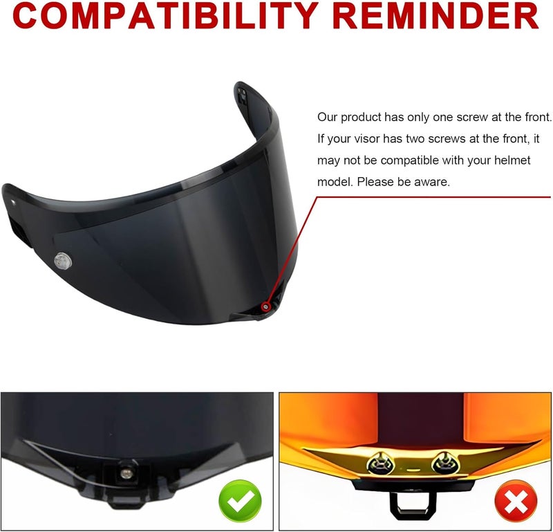 psler Pista GP RR visor - Pista Helmet Visor Motorcycle Face Shield Replacement for Pista GPR CORSA-R Pista GPRR RACE 3,Deep Gold Red - Image 2